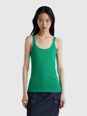 Benetton, Green Tank Top In Pure Cotton, size L, Green, Women United Colors of Benetton