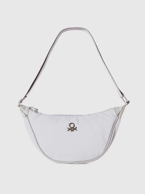 Benetton, Half Moon Shoulder Bag, size OS, Light Gray, Women United Colors of Benetton