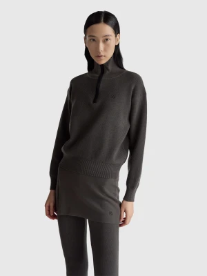 Benetton, Half-zip Sweater, Size: OS, Dark Brown, Women United Colors of Benetton