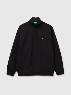 Benetton, Half-zip Sweatshirt, Size: XS, Black, Men United Colors of Benetton