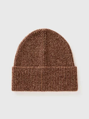 Benetton, Hat In Cashmere And Wool Blend, size L, Brown, Men United Colors of Benetton