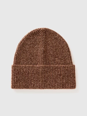 Benetton, Hat In Cashmere And Wool Blend, size S, Brown, Men United Colors of Benetton