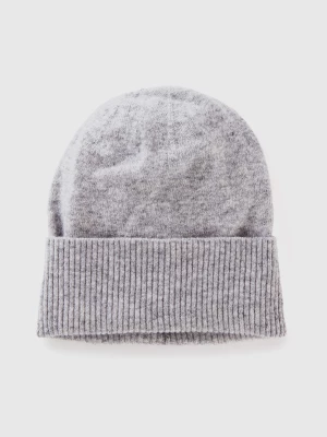 Benetton, Hat In Pure Merino Wool, size OS, Light Gray, Women United Colors of Benetton