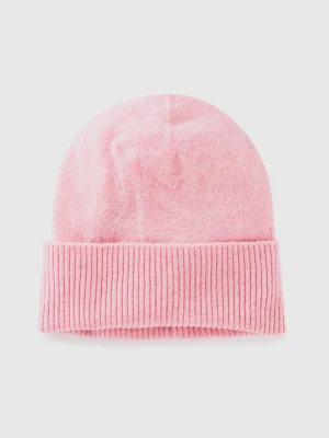 Benetton, Hat In Pure Merino Wool, size OS, Pink, Women United Colors of Benetton