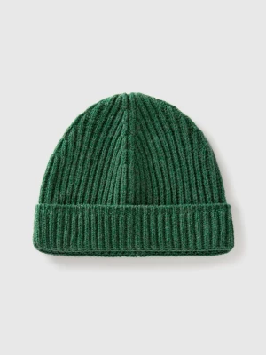 Benetton, Hat In Pure Virgin Wool, size L, Green, Men United Colors of Benetton