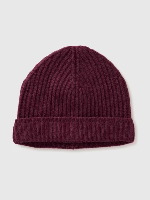 Benetton, Hat In Pure Virgin Wool, Size: S, Burgundy, Men United Colors of Benetton