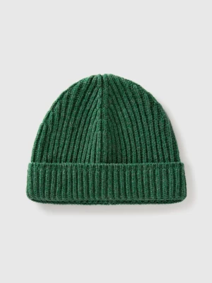 Benetton, Hat In Pure Virgin Wool, size S, Green, Men United Colors of Benetton