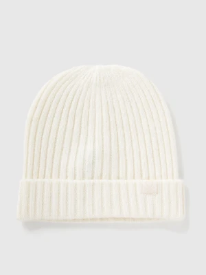 Benetton, Hat In Wool Blend, Size: 104-116, Creamy White, Kids United Colors of Benetton