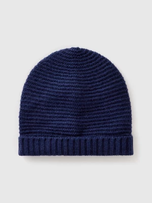 Benetton, Hat In Wool Blend, size 104-116, Dark Blue, Kids United Colors of Benetton