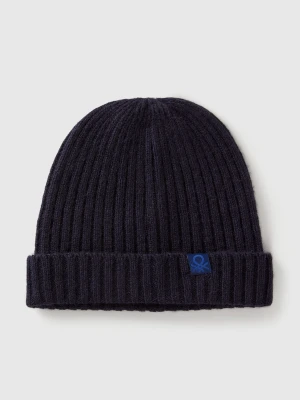 Benetton, Hat In Wool Blend, Size: 104-116, Dark Blue, Kids United Colors of Benetton