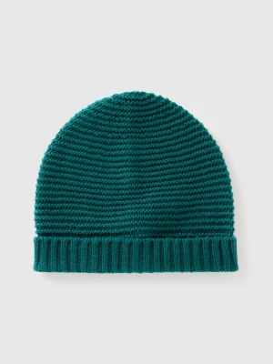 Benetton, Hat In Wool Blend, size 104-116, Dark Green, Kids United Colors of Benetton