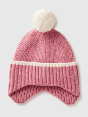 Benetton, Hat With Earflaps And Pom Pom, Size: 104, Pink, Kids United Colors of Benetton