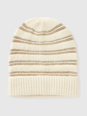 Benetton, Hat With Lurex, Size: S, Creamy White, Women United Colors of Benetton