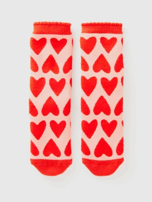 Benetton, Heart Non-slip Socks, size 30-34, Pink, Kids United Colors of Benetton