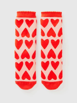 Benetton, Heart Non-slip Socks, size 30-34, Pink, Kids United Colors of Benetton