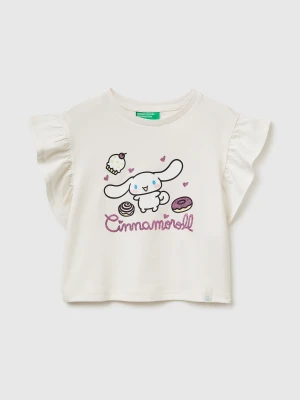 Benetton, Hello Kitty T-shirt With Glitter, Size: 116, Creamy White, Kids United Colors of Benetton