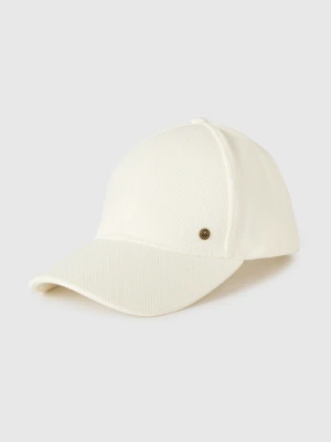 Zdjęcie produktu Benetton, Herringbone Baseball Cap, Size: OS, Creamy White, Women United Colors of Benetton