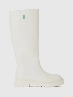 Benetton, High Boots In Imitation Leather, size 39, Creamy White, Women United Colors of Benetton