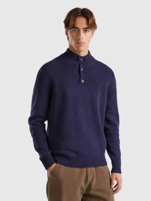 Benetton, High Neck Sweater In Pure Shetland Wool, size M, , Men United Colors of Benetton