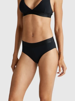 Benetton, High-rise Underwear In Stretch Cotton, Size: XS, Black, Women United Colors of Benetton