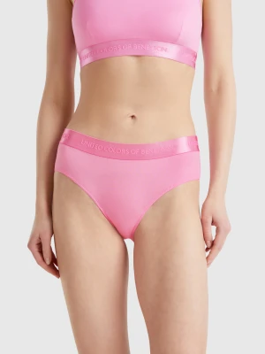 Benetton, High-rise Underwear In Stretch Cotton., size XS, Pink, Women United Colors of Benetton