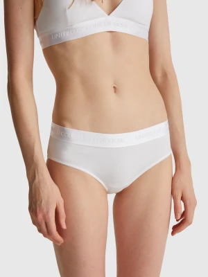 Benetton, High-rise Underwear In Stretch Cotton, size XS, White, Women United Colors of Benetton