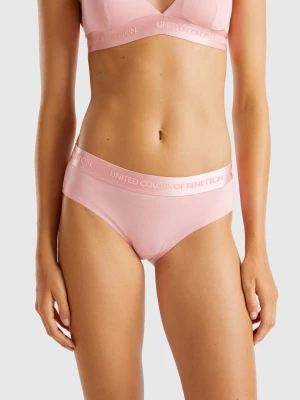 Benetton, High-rise Underwear In Stretch Organic Cotton, size L, Pink, Women United Colors of Benetton