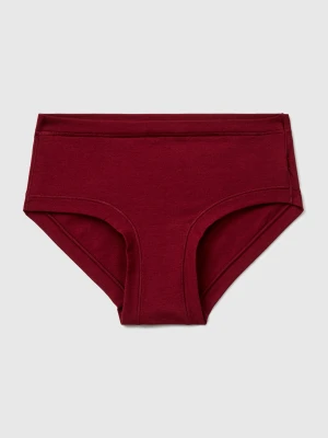 Benetton, High-rise Underwear In Super Stretch Cotton, Size: OS, Burgundy, Women United Colors of Benetton