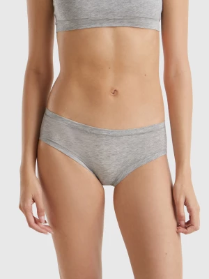 Benetton, High-rise Underwear In Super Stretch Organic Cotton, size OS, Light Gray, Women United Colors of Benetton