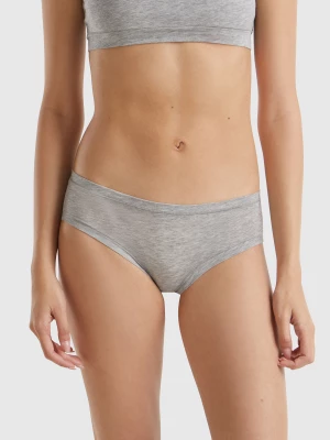 Benetton, High-rise Underwear In Super Stretch Organic Cotton, size OS, Light Gray, Women United Colors of Benetton