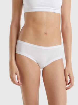 Benetton, High-rise Underwear In Super Stretch Organic Cotton, size OS, White, Women United Colors of Benetton