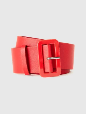 Benetton, High Waist Belt In Imitation Leather, size XS, Red, Women United Colors of Benetton