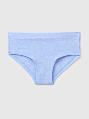 Benetton, High-waisted Briefs In Super Stretch Cotton, Size: OS, Light Blue, Women United Colors of Benetton