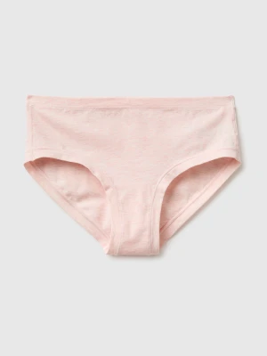 Benetton, High-waisted Briefs In Super Stretch Cotton, Size: OS, Soft Pink, Women United Colors of Benetton