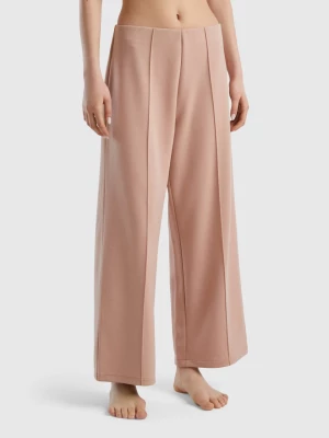 Benetton, High-waisted Palazzo Trousers, size L, Nude, Women United Colors of Benetton