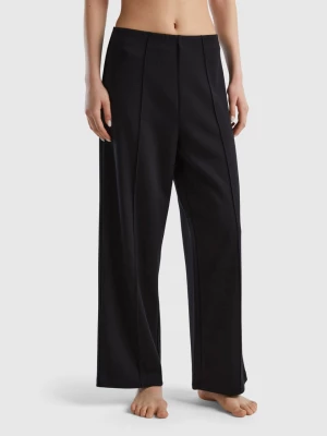 Benetton, High-waisted Palazzo Trousers, size M, Black, Women United Colors of Benetton