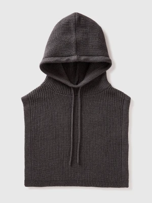 Benetton, Hooded Dickey, Size: OS, Dark Gray, Women United Colors of Benetton