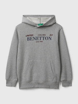 Benetton, Hoodie In Cotton, Size: 3XL, Light Gray, Kids United Colors of Benetton