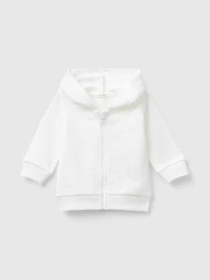 Benetton, Hoodie In Cotton, size 82, Creamy White, Kids United Colors of Benetton