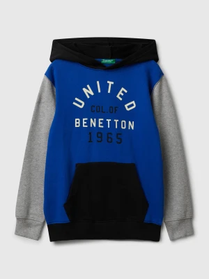 Benetton, Hoodie In Cotton, Size: M, Bright Blue, Kids United Colors of Benetton