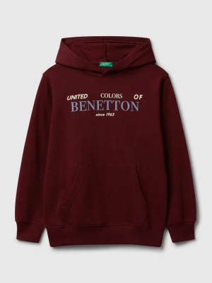 Benetton, Hoodie In Cotton, Size: XL, Burgundy, Kids United Colors of Benetton