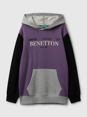 Benetton, Hoodie In Cotton, Size: XL, Violet, Kids United Colors of Benetton