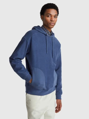 Benetton, Hoodie With Drawstring, Size: XS, Air Force Blue, Men United Colors of Benetton