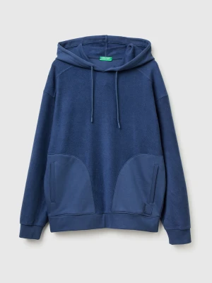 Benetton, Hoodie With Drawstring, Size: XS, Air Force Blue, Men United Colors of Benetton