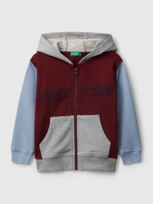 Benetton, Hoodie With Embroidery, Size: 104, Burgundy, Kids United Colors of Benetton