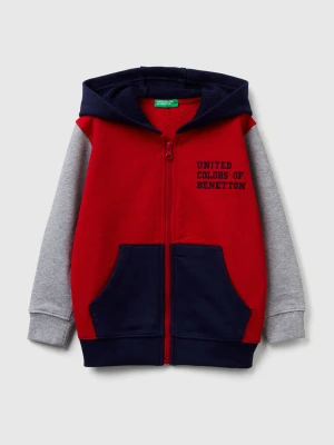 Benetton, Hoodie With Embroidery, Size: 116, Red, Kids United Colors of Benetton