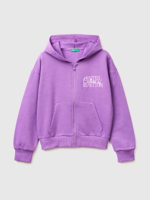 Benetton, Hoodie With Glittery Print, Size: XL, Kids United Colors of Benetton