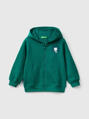 Benetton, Hoodie With Logo, size 116, Dark Green, Kids United Colors of Benetton