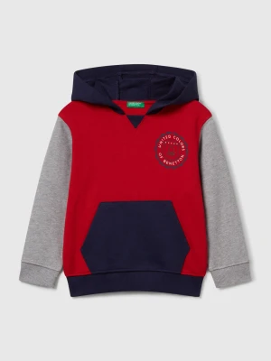 Benetton, Hoodie With Pocket And Hood, Size: 98, Red, Kids United Colors of Benetton