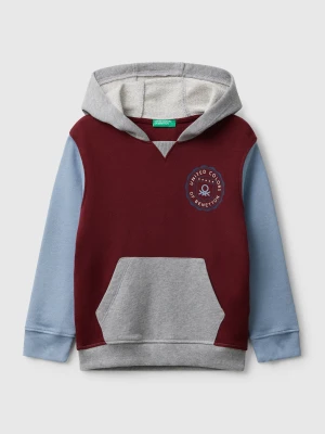 Benetton, Hoodie With Pocket And Hood, Size: 116, Burgundy, Kids United Colors of Benetton